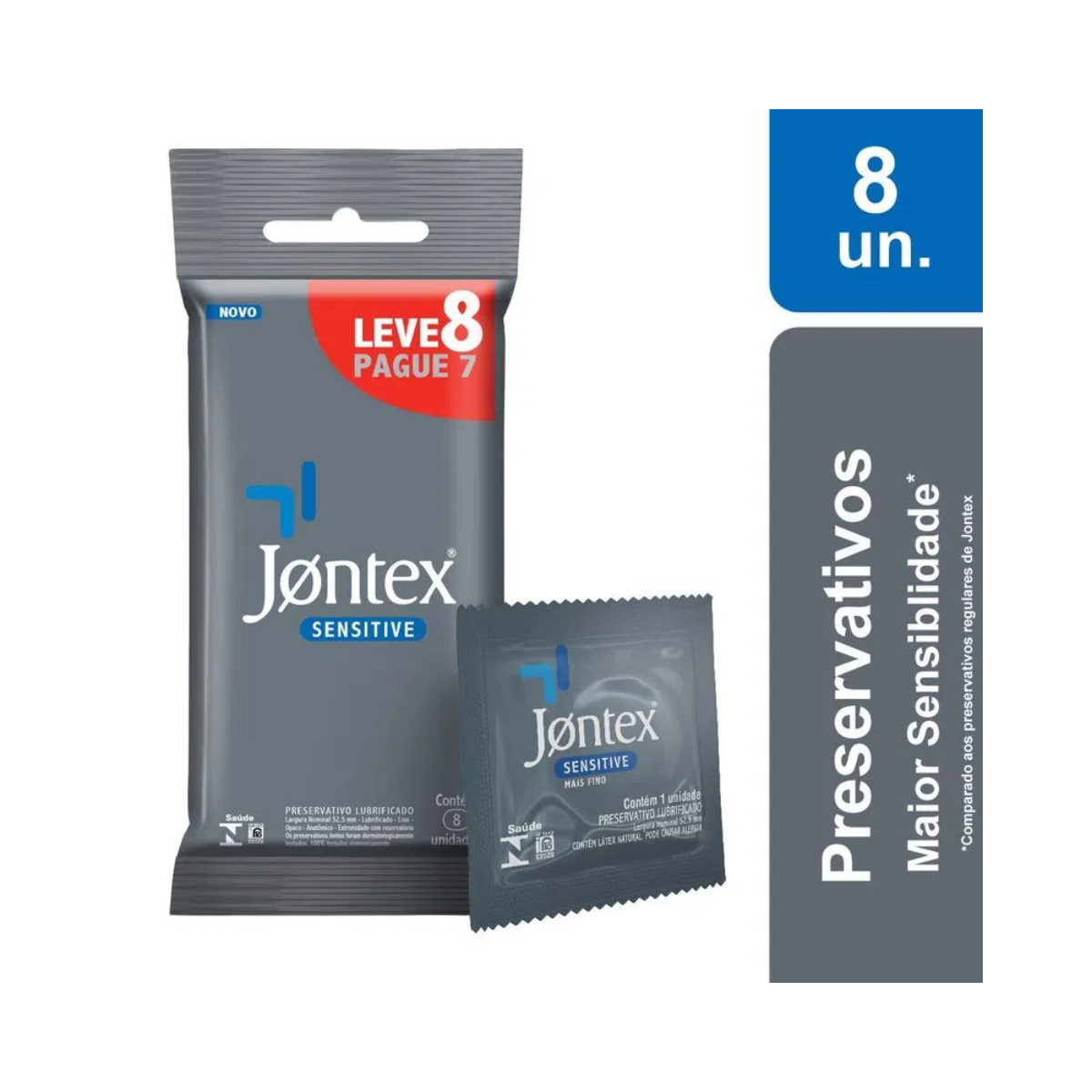 CAMISINHA JONTEX SENSITIVE COM 8 UNIDADES