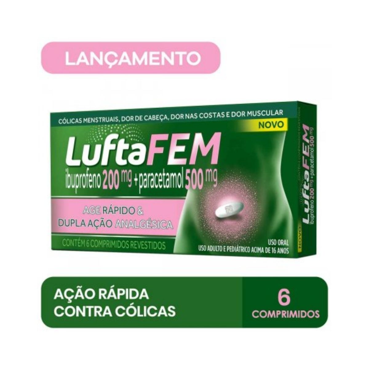 Luftafem 200mg + 500mg 6 Comprimidos