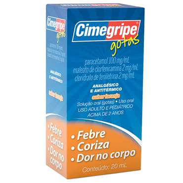 Cimegripe 100mg/mL + 2mg/mL + 2mg/mL 20Ml