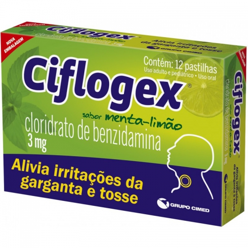 Ciflogex Sabor Menta e Limao 12 Pastilhas