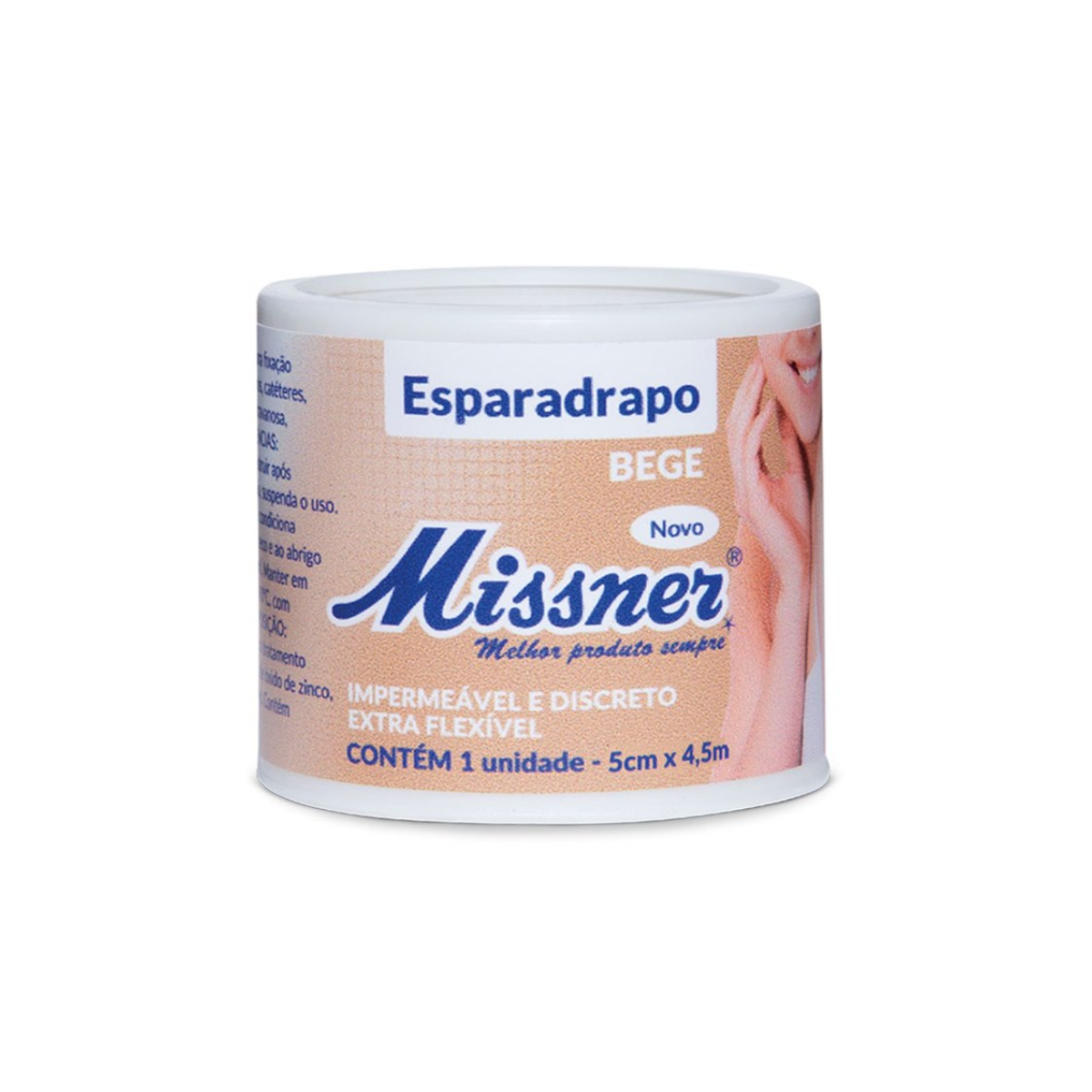 Esparadrapo Missner Impermeável  bege tamanho 5cm x 4,5cm 1 Unidade