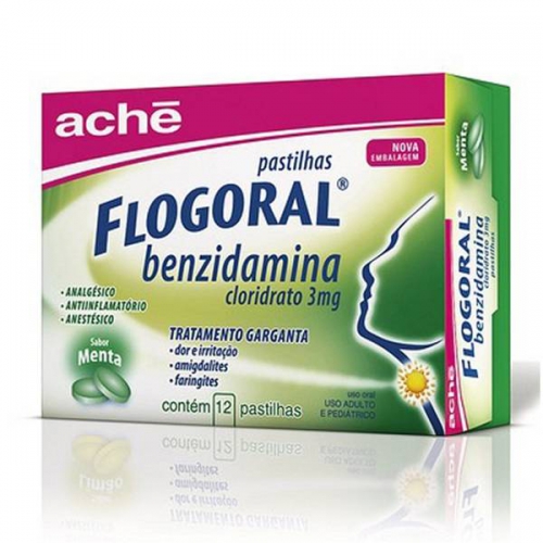 Flogoral Sabor Menta com 12 Pastilhas