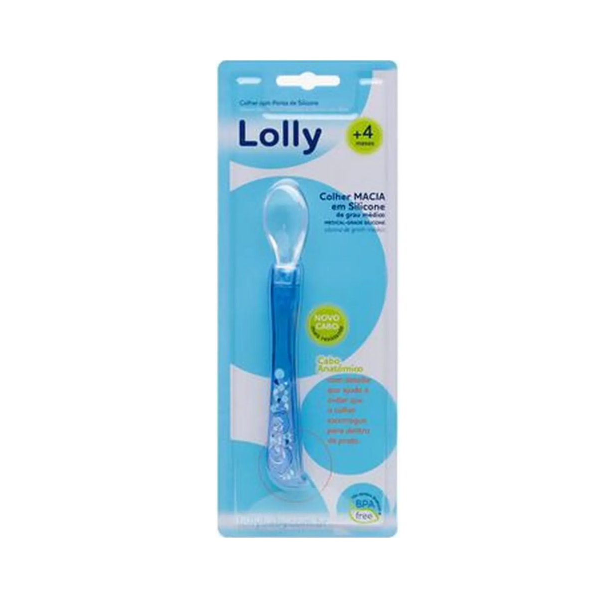 Colher Com Ponta De Silicone Oceano M Azul Lolly