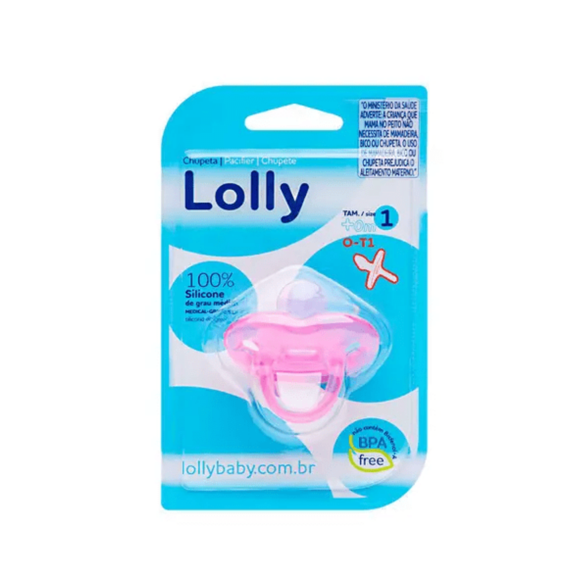 Chupeta Lolly Special C6014-01 N?1 Ortodontica Silicone Rosa