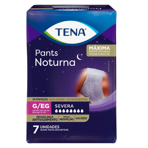 Roupa Intima Descartavel Tena Pants Noturna G/EG com 7 unidades