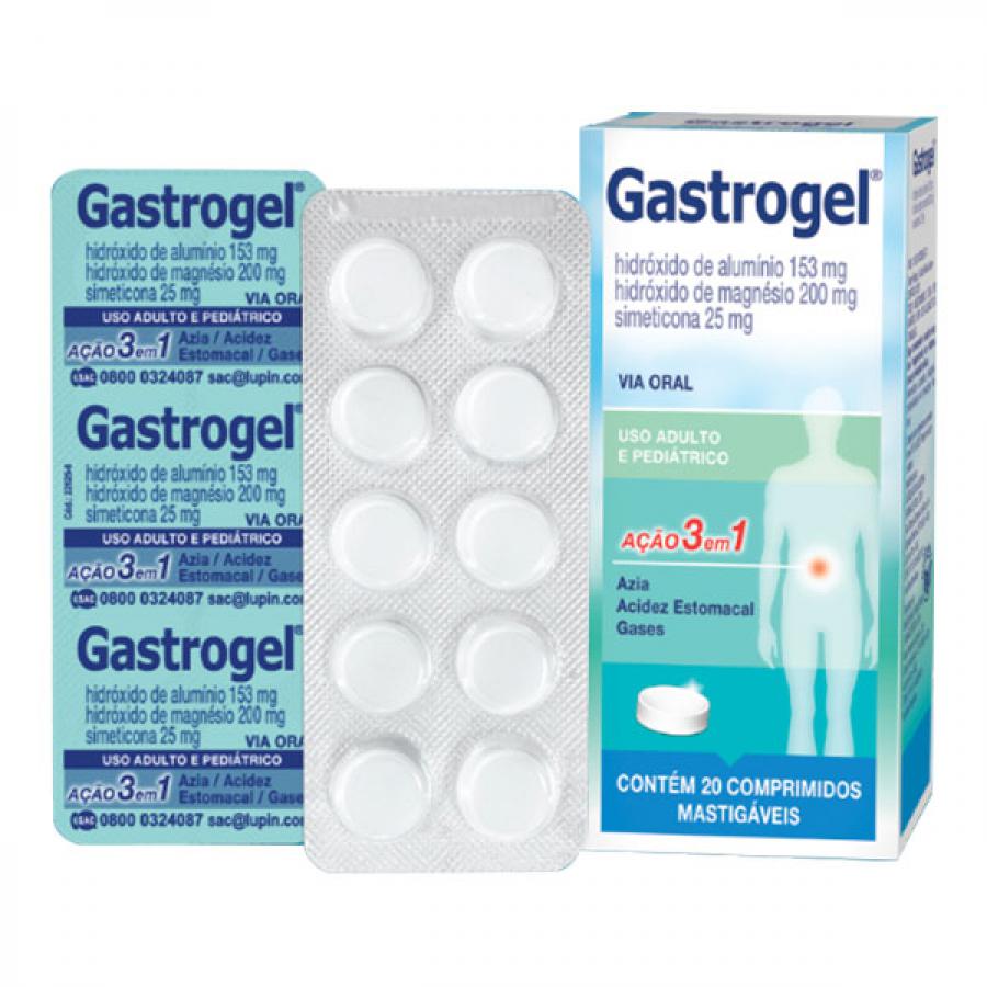 GASTROGEL COM 20 COMPRIMIDOS MASTIGÁVEIS