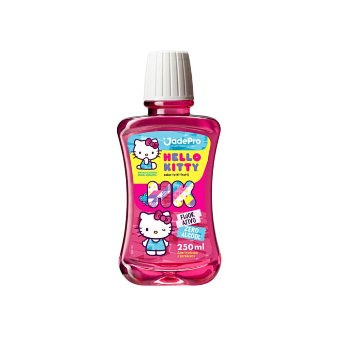 Enxaguante Bucal Infantil Jadepro Hello Kitty Com Fluor Tuti Frut 250ml