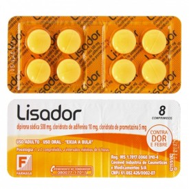 Lisador 500mg + 5mg + 10mg 8 comprimidos