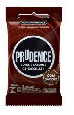 PRESERVATIVO PRUDENCE COR E SABOR CHOCOLATE COM 3 UN