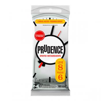 Preservativo Prudence efeito retardante, leve 8 pague 6 unidades