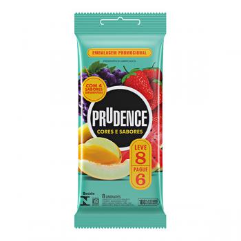 Preservativo Prudence Cores e Sabores mix, leve 8 pague 6