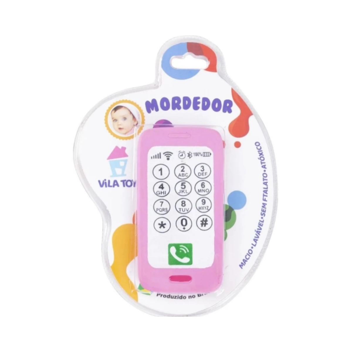 Mordedor Celular Smartphone Rosa Vila Toy