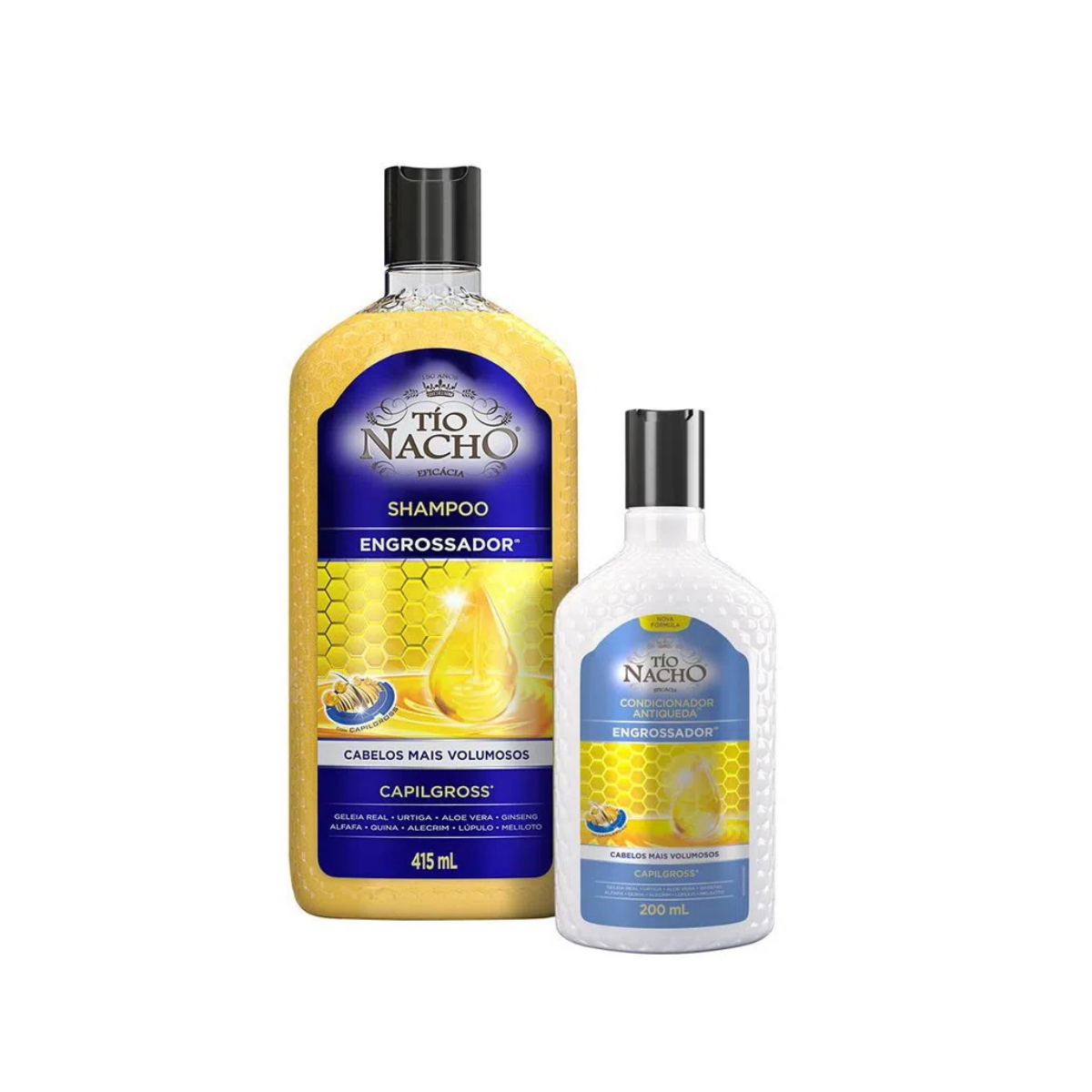 Kit Tío Nacho Antiqueda Engrossador shampoo, 1 unidade com 415mL + condicionador, 200mL