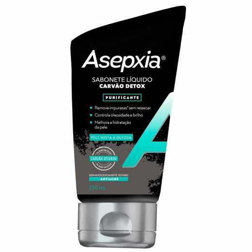 Sabonete Liquido Asepxia Carvao Detox Purificante com 150ml