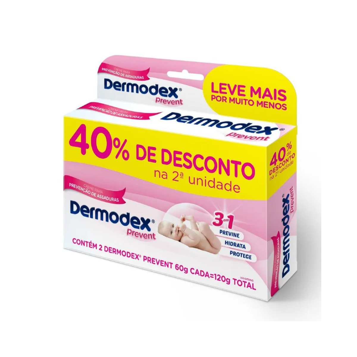 Kit Pomada para Prevenção de Assadura Dermodex Prevent 2 Unidades