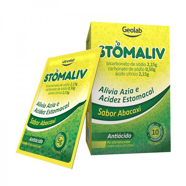 Stomaliv 430mg + 430mg + 100mg 10 envelopes 5g Sabor Abacaxi