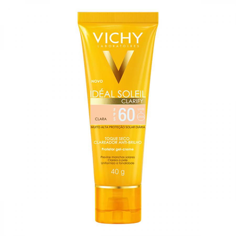 Protetor Solar Vichy Ideal Soleil Clarify claro, FPS 60 com 40g