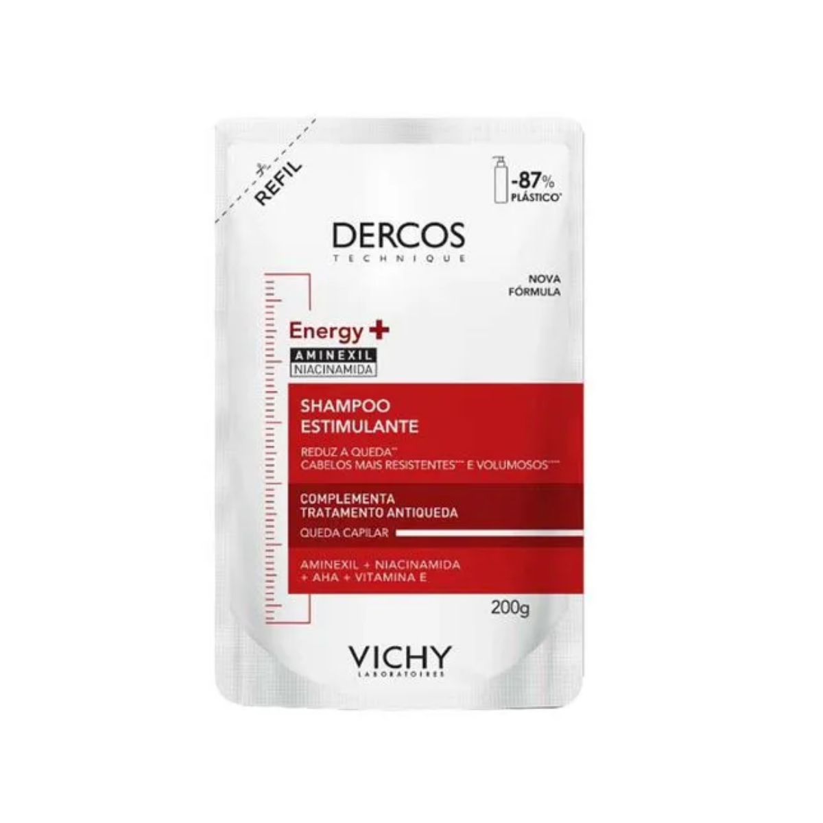 Dercos Vichy Shampoo Energizante Antiqueda Refil 200ml