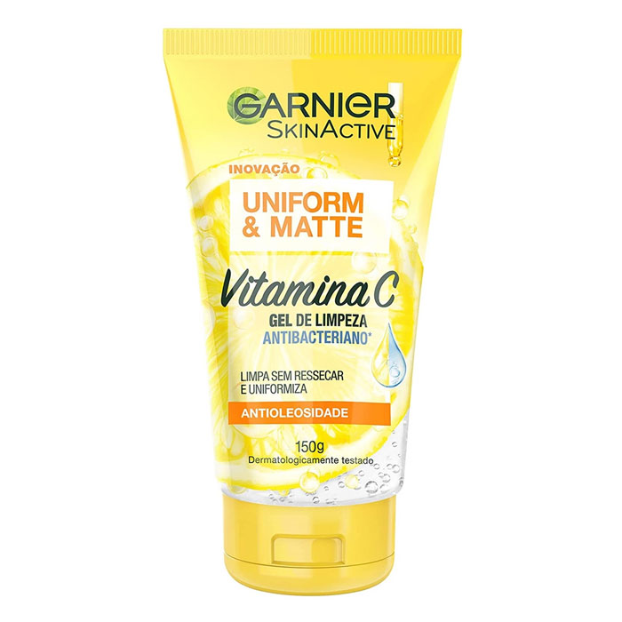 Gel de Limpeza Antibacteriano Garnier Uniform&Matte Vitamina C 150g