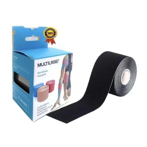 FITA KINESIO MULTILASER PRETO 5MX5CM