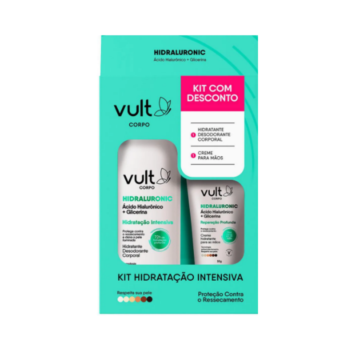 Kit Hidratacao Intensiva Vult Desodorante Hidratante Corporal 200ml + Creme Para As Maos 50g