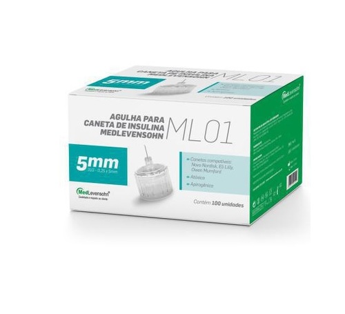 Agulha Caneta De Insulina Medlevensohn 5Mm 100 Unidades