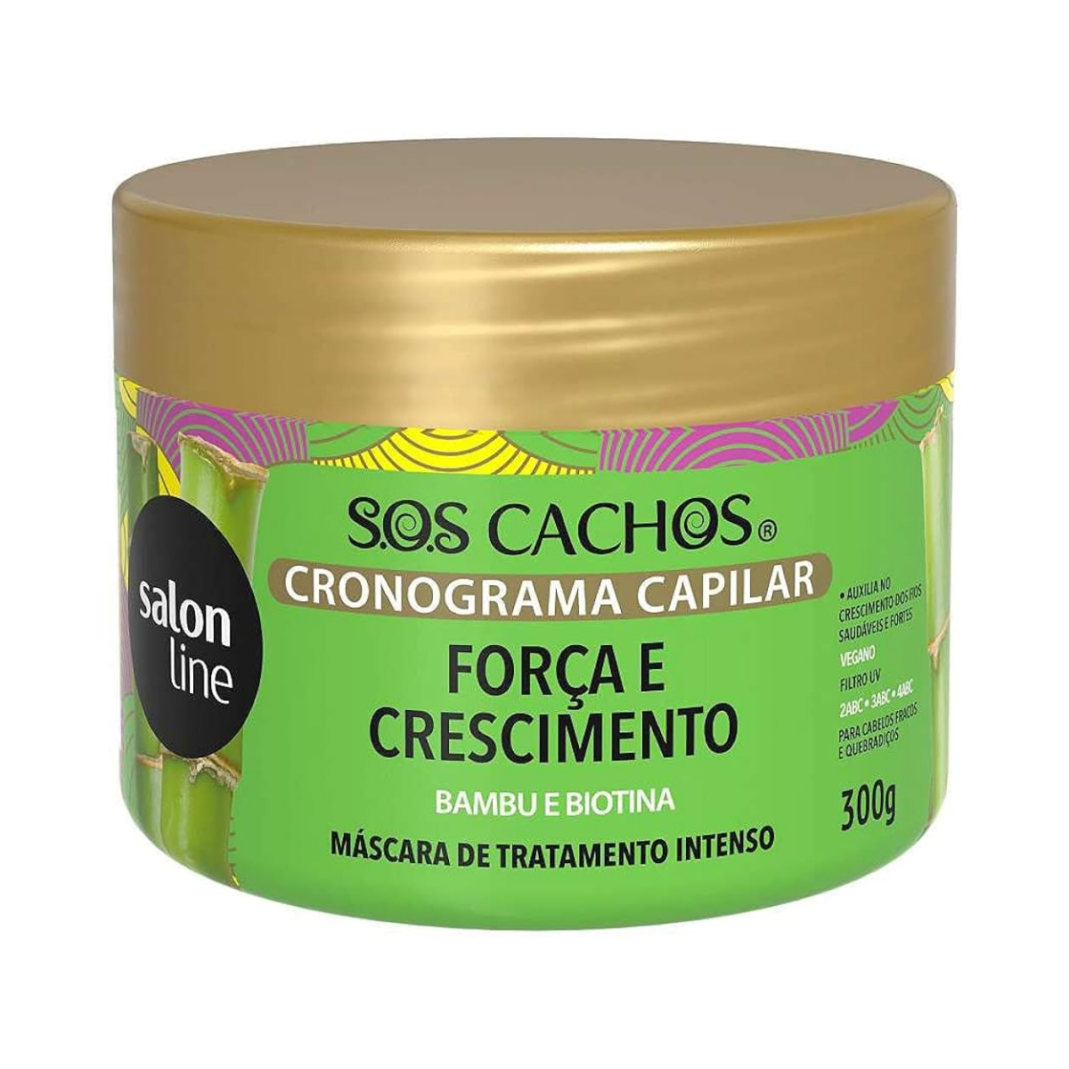 MASCARA CRONOGRAMA CAPILAR FORCA E CRESCIMENTO SOS CACHOS SALON LINE 300G