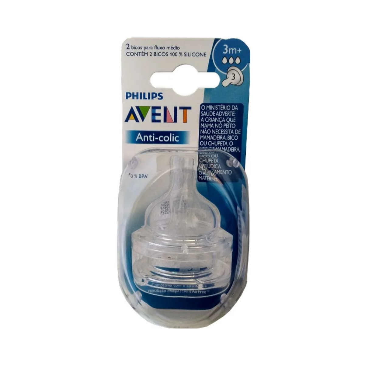 Bicos Avent Anti-Colic Philips +3 Meses 2 Unidades