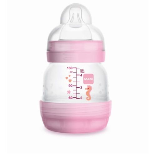 Mamadeira MAM Easy Start 0 a 6 meses, rosa, 130mL